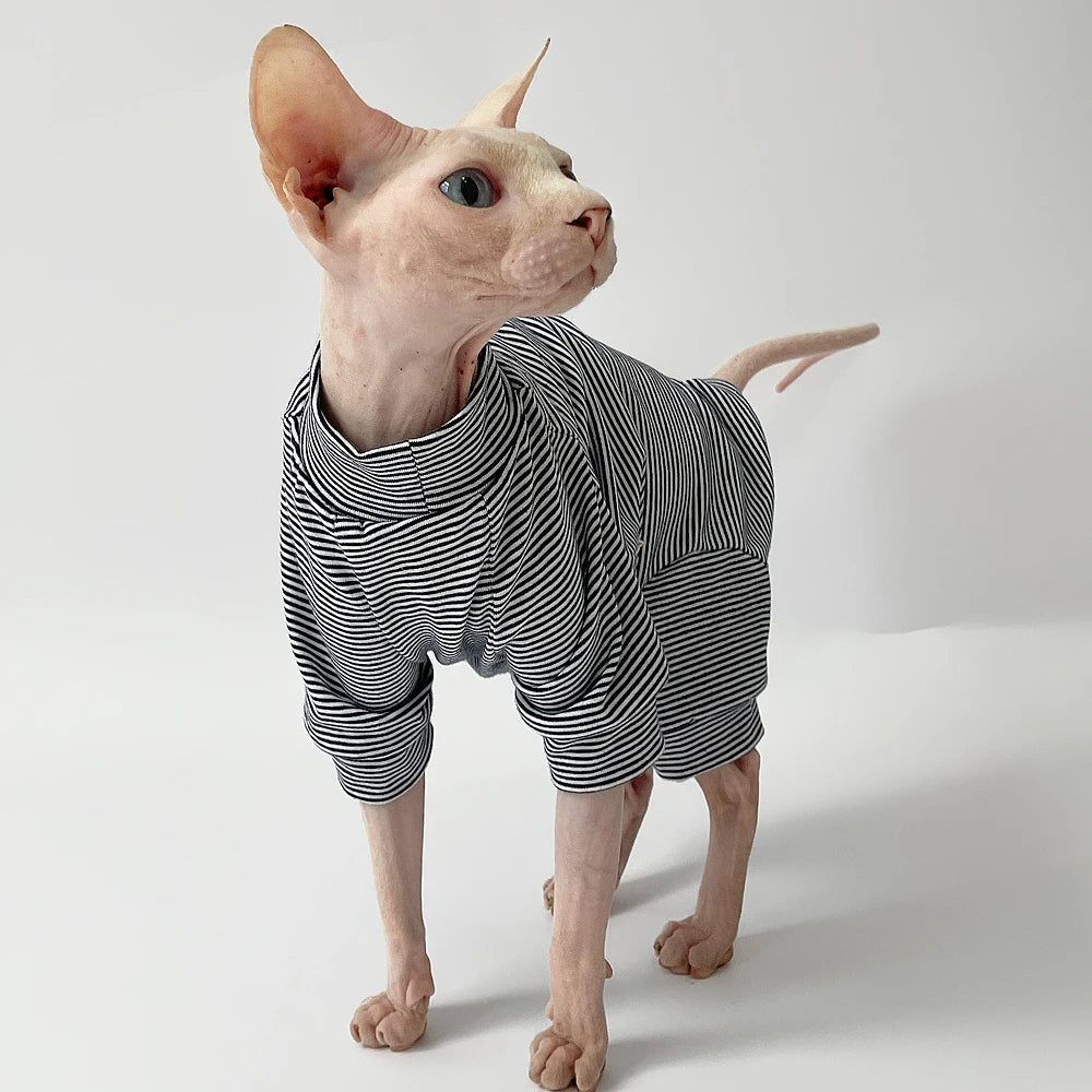 Gilet Rayé pour Chat – Confortable & Style Printemps