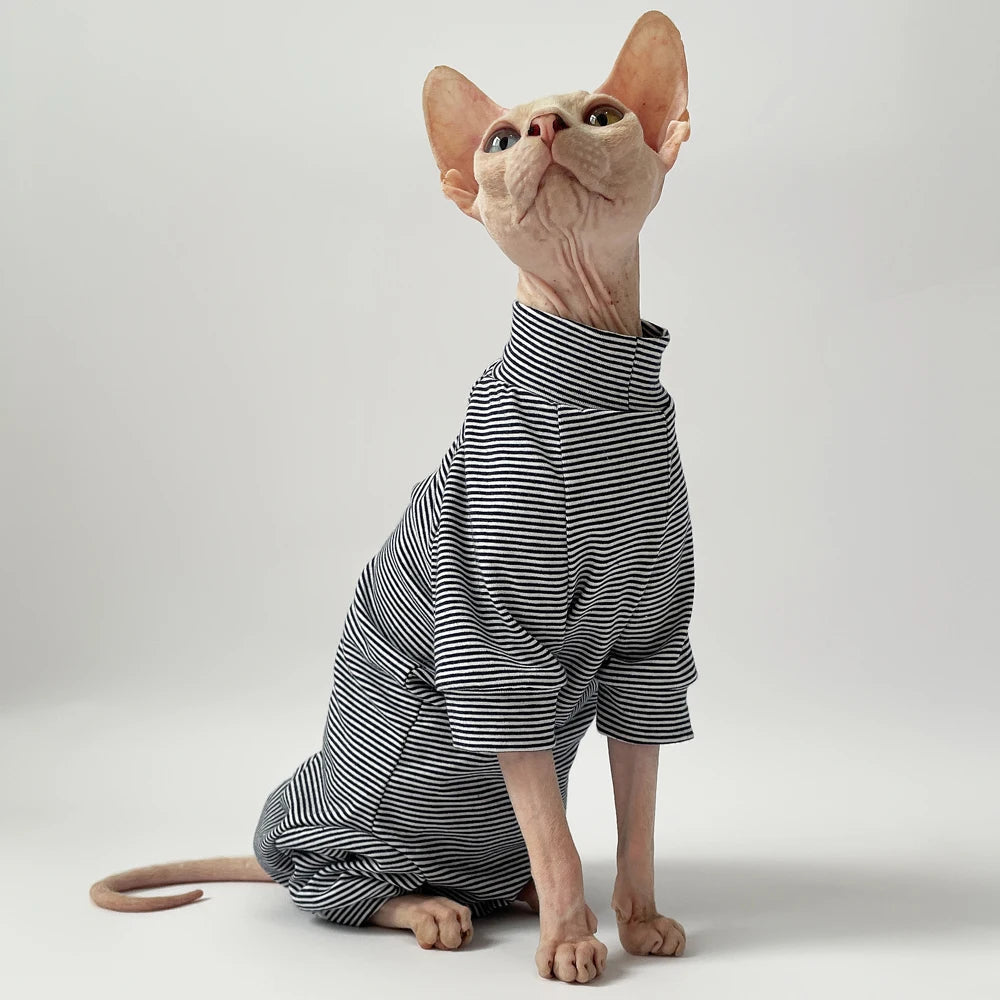 Gilet Rayé pour Chat – Confortable & Style Printemps
