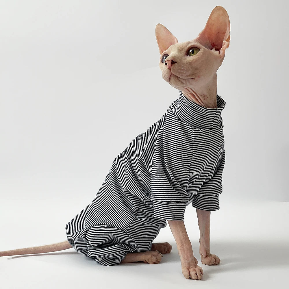 Gilet Rayé pour Chat – Confortable & Style Printemps